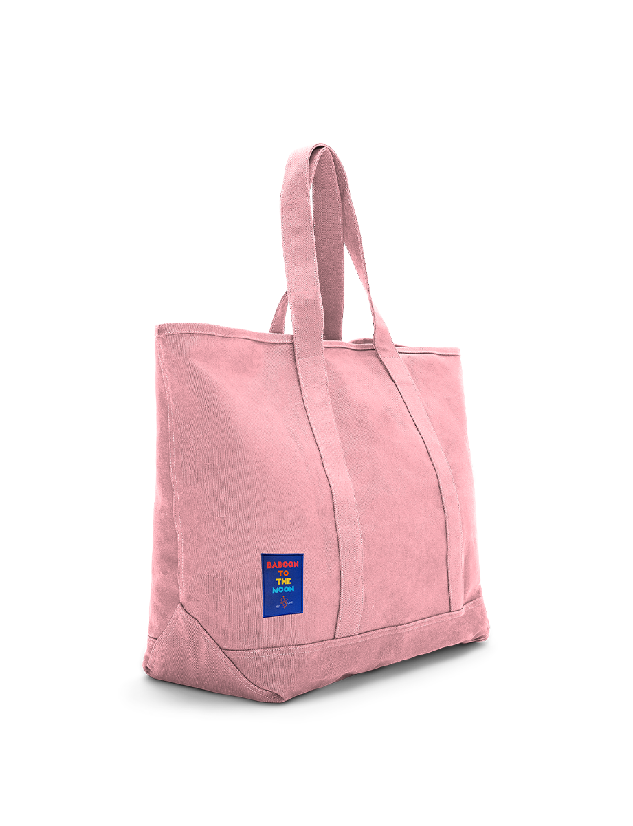 S pink canvas shopper bag