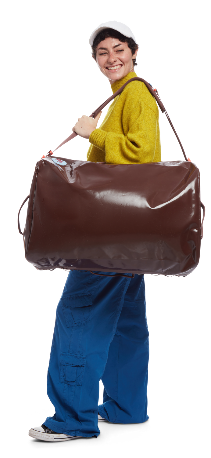 Deep Pocket Leather Duffle Bag