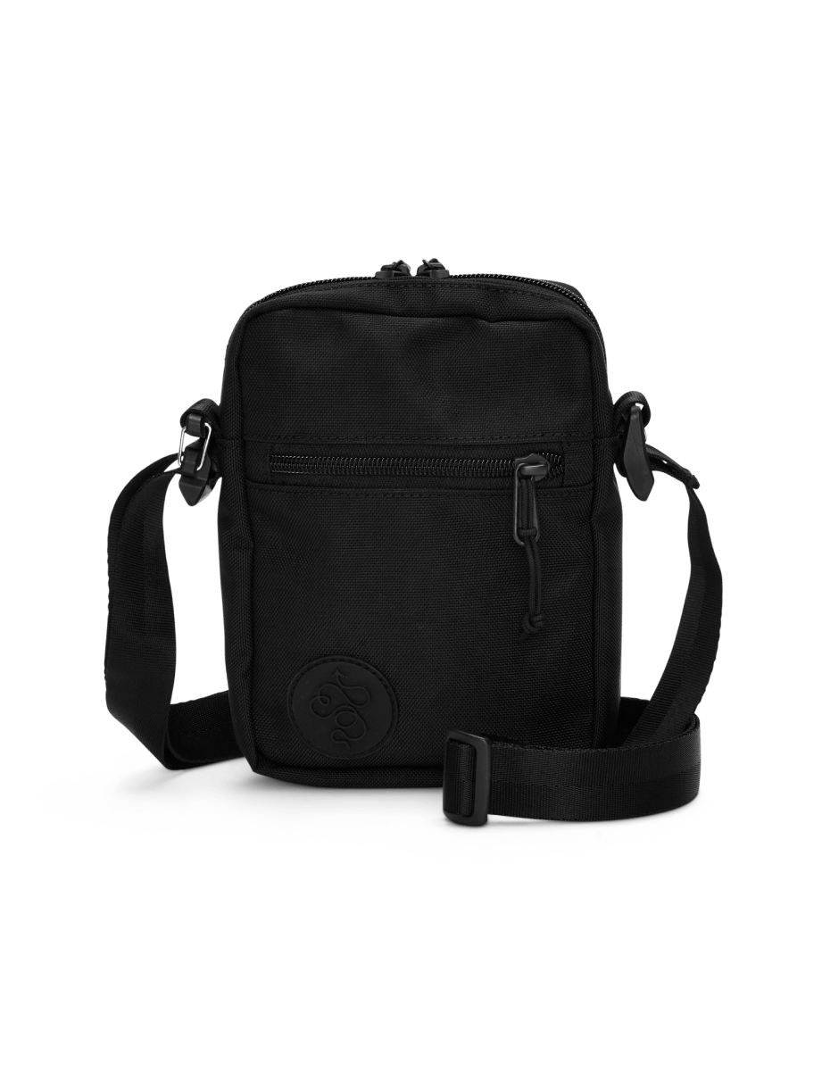 Black Webbed Shoulder Strap Cross Body Camera Bag