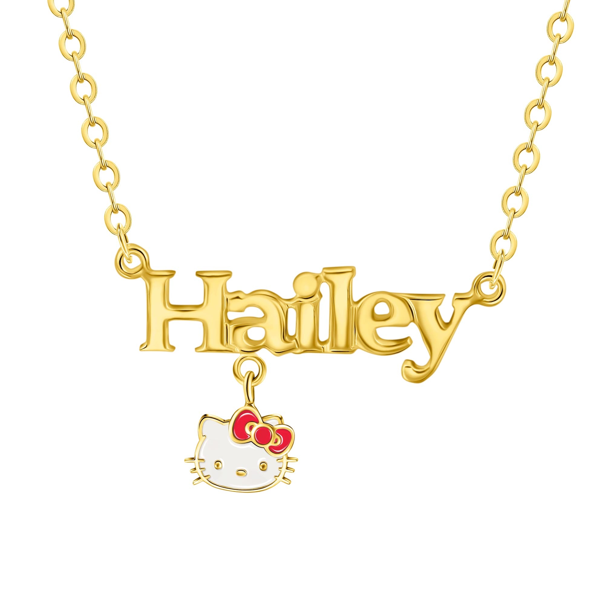 Hello Kitty Sterling Silver/Gold Name Necklace
