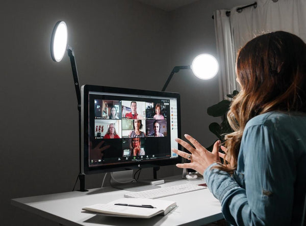 Lume Cube Edge Light on a workspace set up