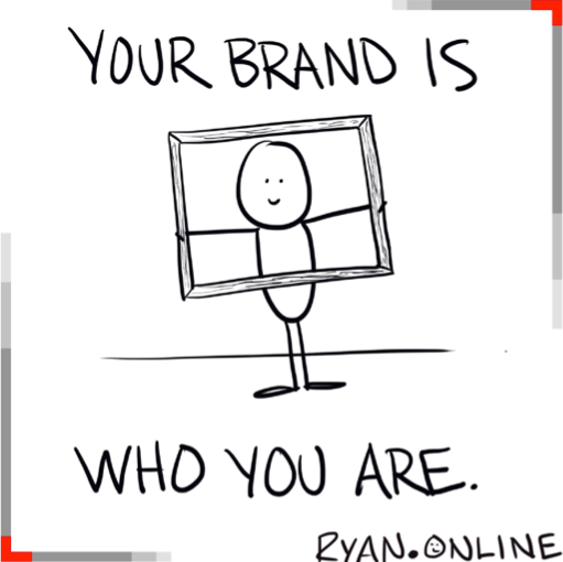 cartoon that states your brand is who you are
