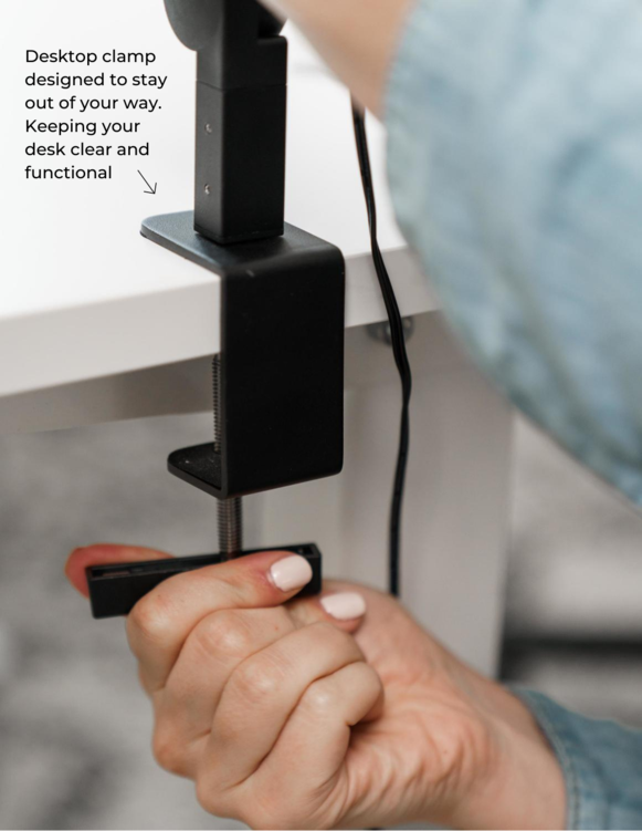 Lume Cube Edge Launch desk clamp to stay in place