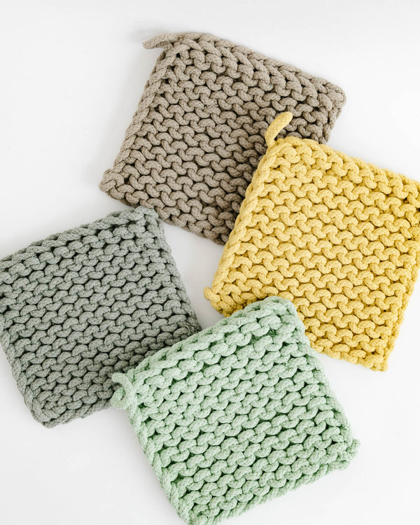 Cotton Crocheted Pot Holder, 4 Colors – Hallstrom Home