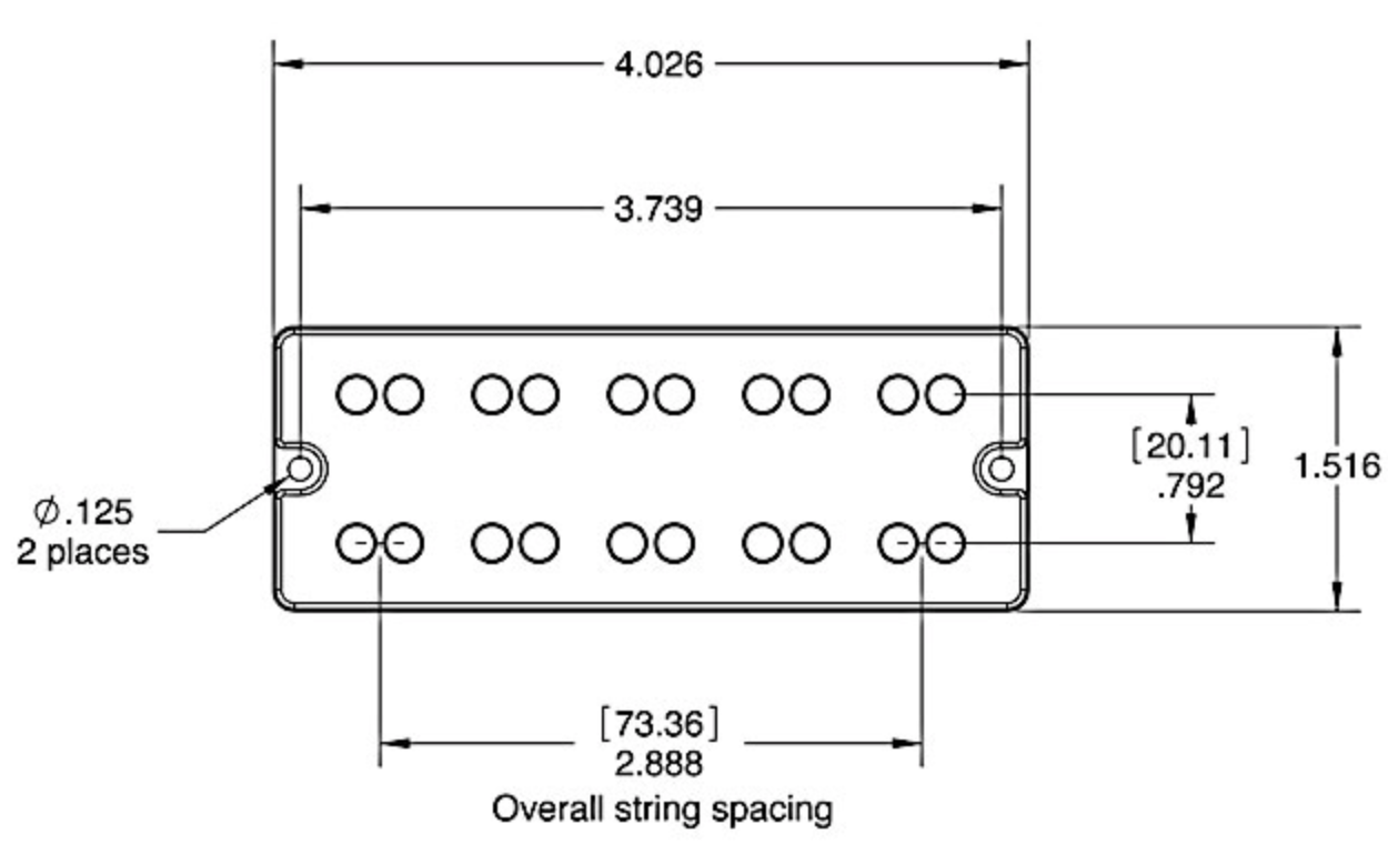 Seymour Duncan NYC5 Dimensions