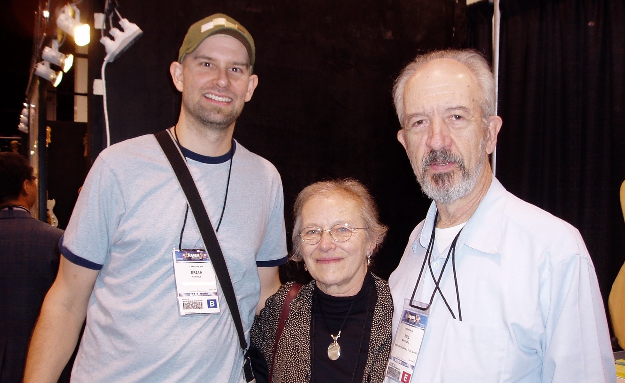 Brian (Co Owner of Fat Bass Tone, LLC) with Pat and Bill Bartolini at The NAMM Show 2008