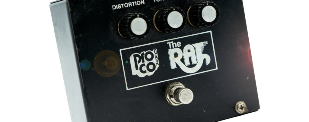 Image of the Pro Co Rat Distortion Pedal, likely an early version of the pedal