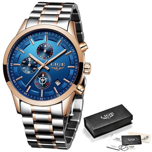 LIGE Chronograph Male Sport Watch – BOLD InStyle