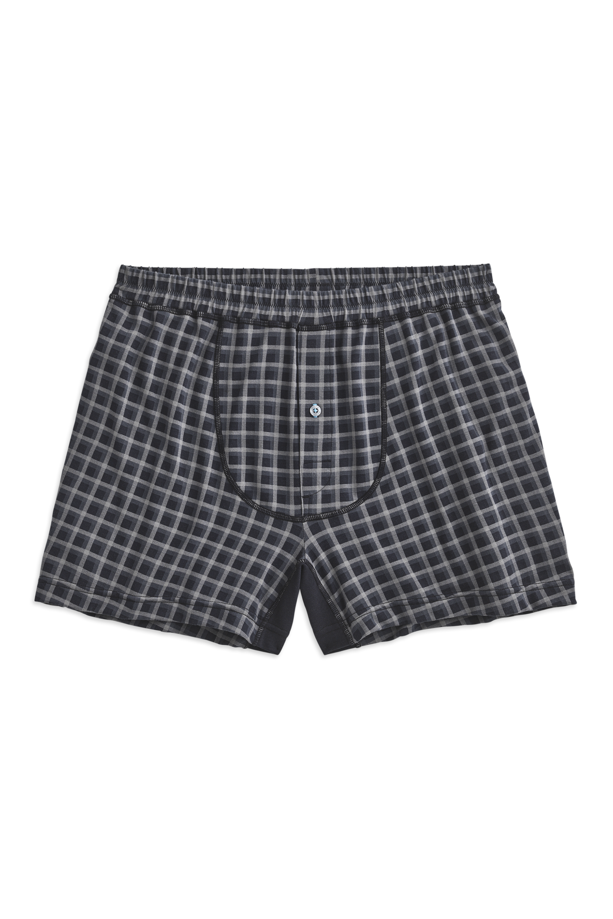 18-Hour Jersey Knit Boxer True Black Ginghemmed