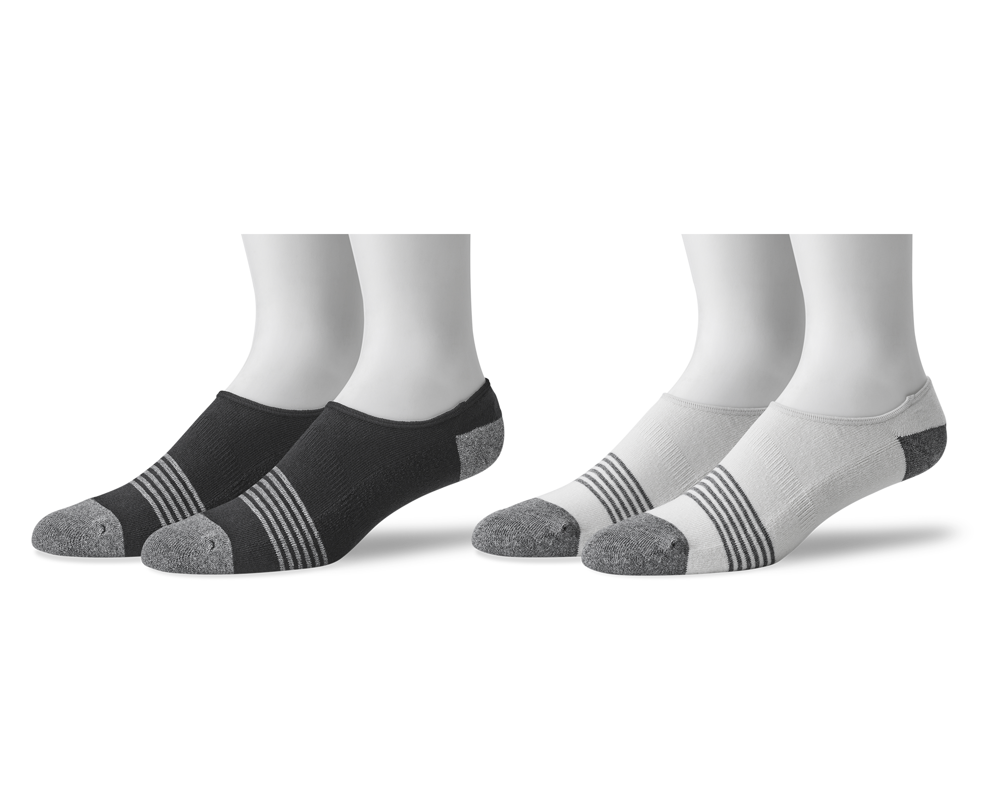 2-Pack Everyday No Show Sock True Black / Canvas Track Stripe