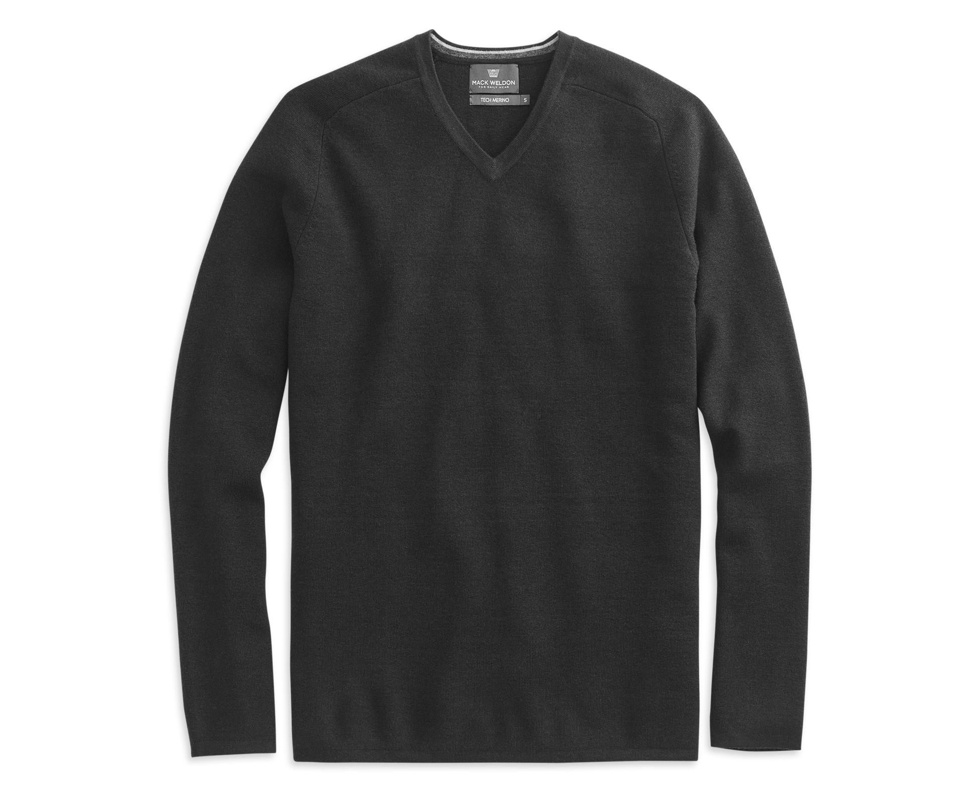 Tech Merino V-Neck Sweater True Black, Size: XL Mack Weldon