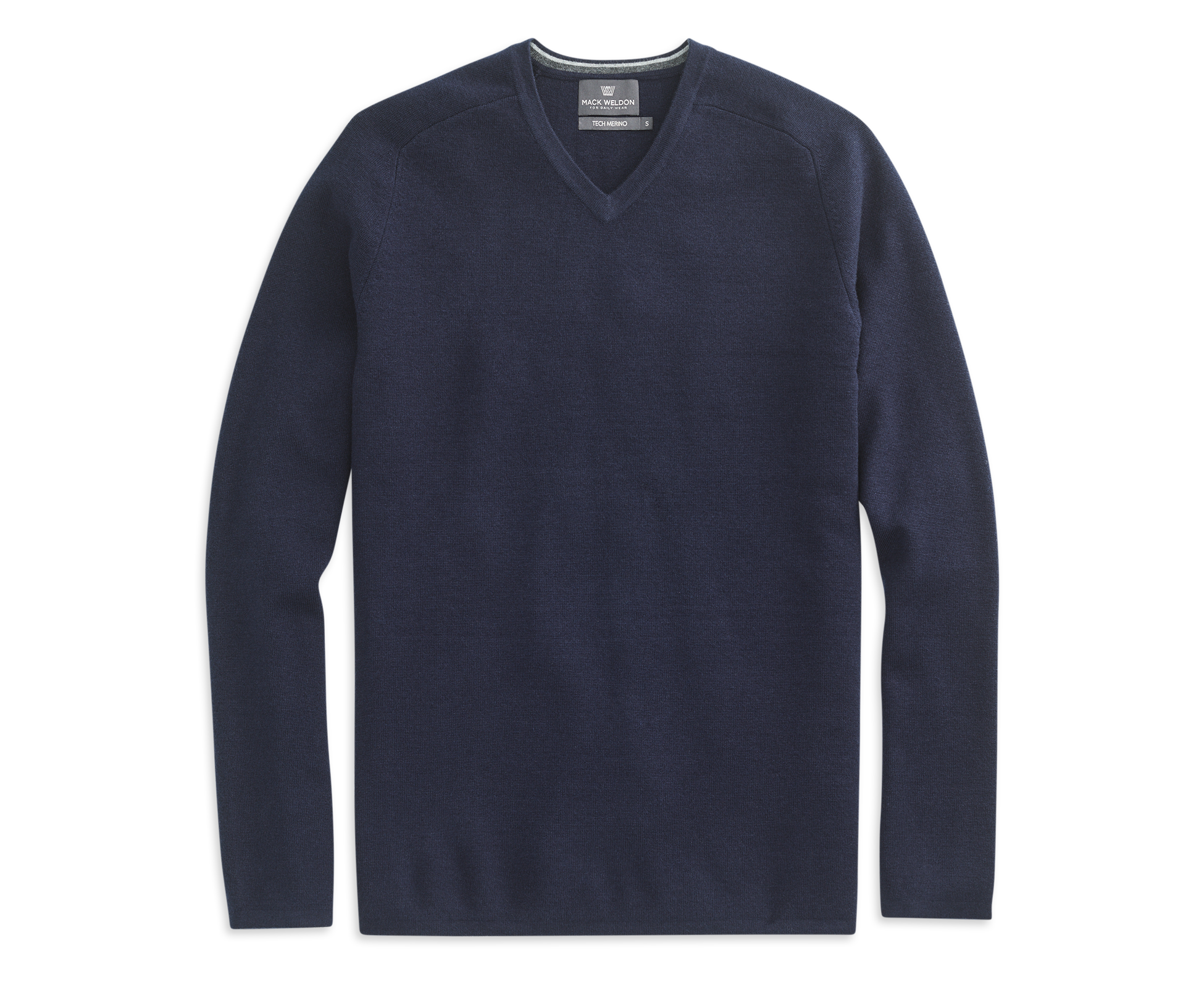 Tech Merino V-Neck Sweater Total Eclipse Blue Mack Weldon