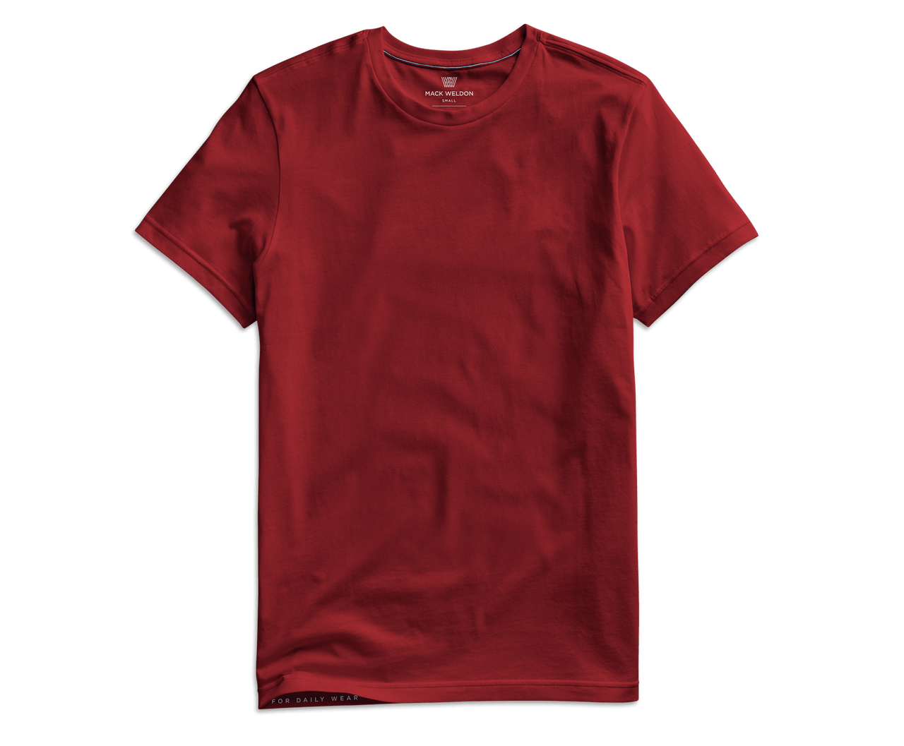 red crew neck shirt