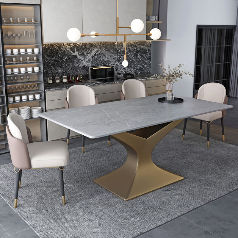 grey stone dining table