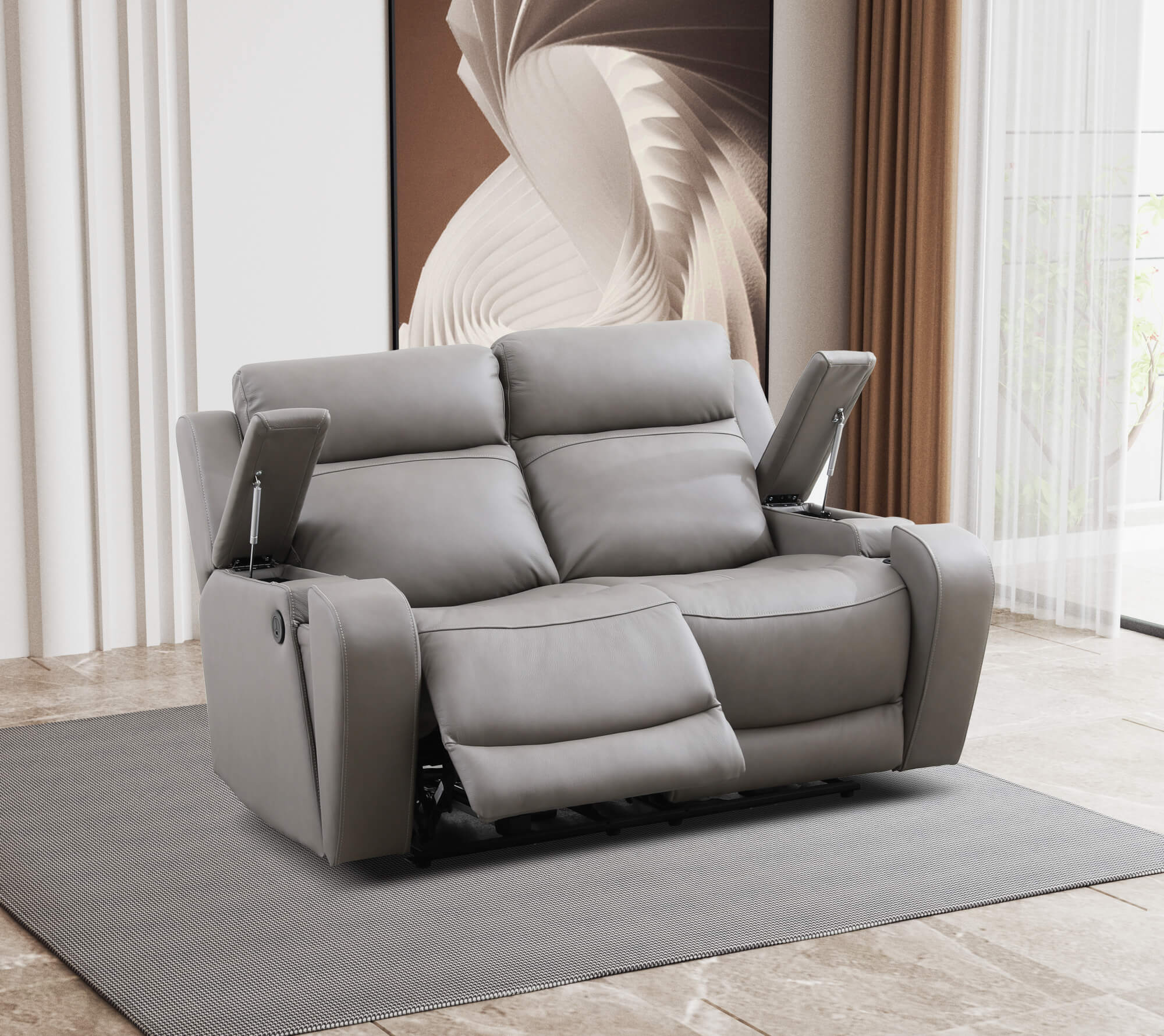Jessie Home Theater Recliner Leather Sofa | COMFY