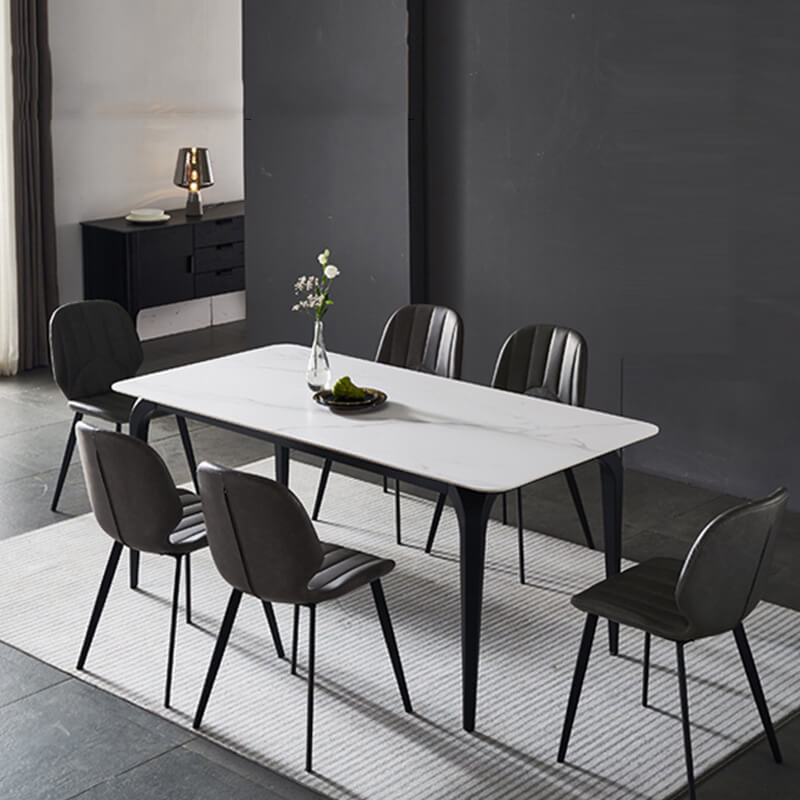 white marble dining room