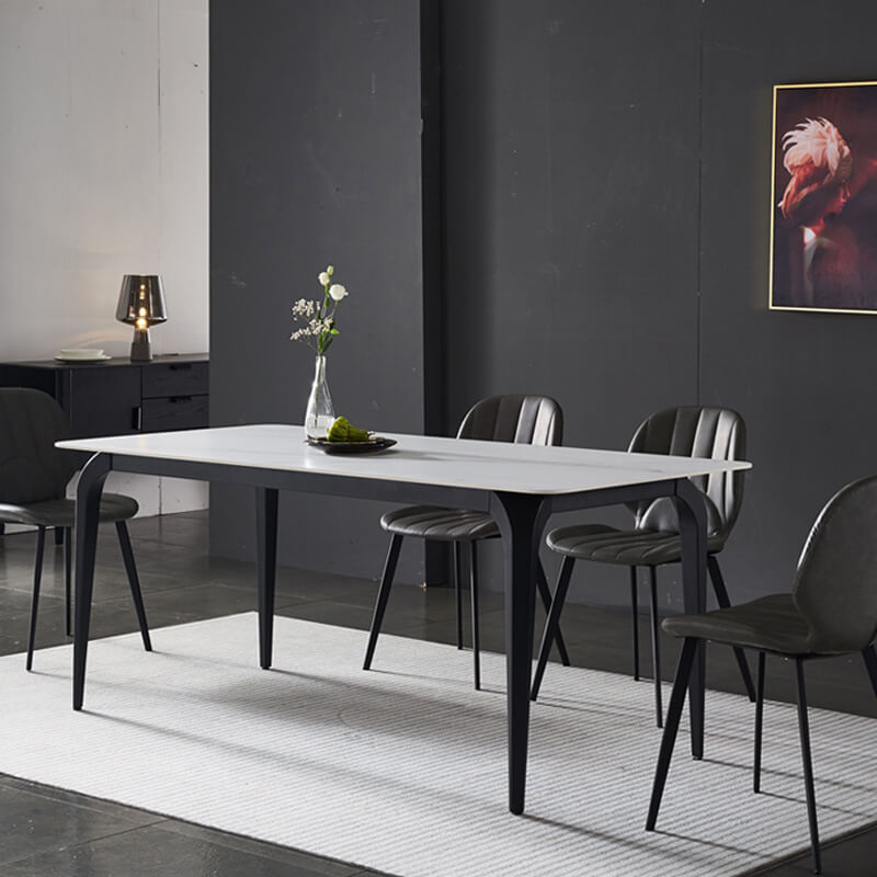 marble table with grey chairs