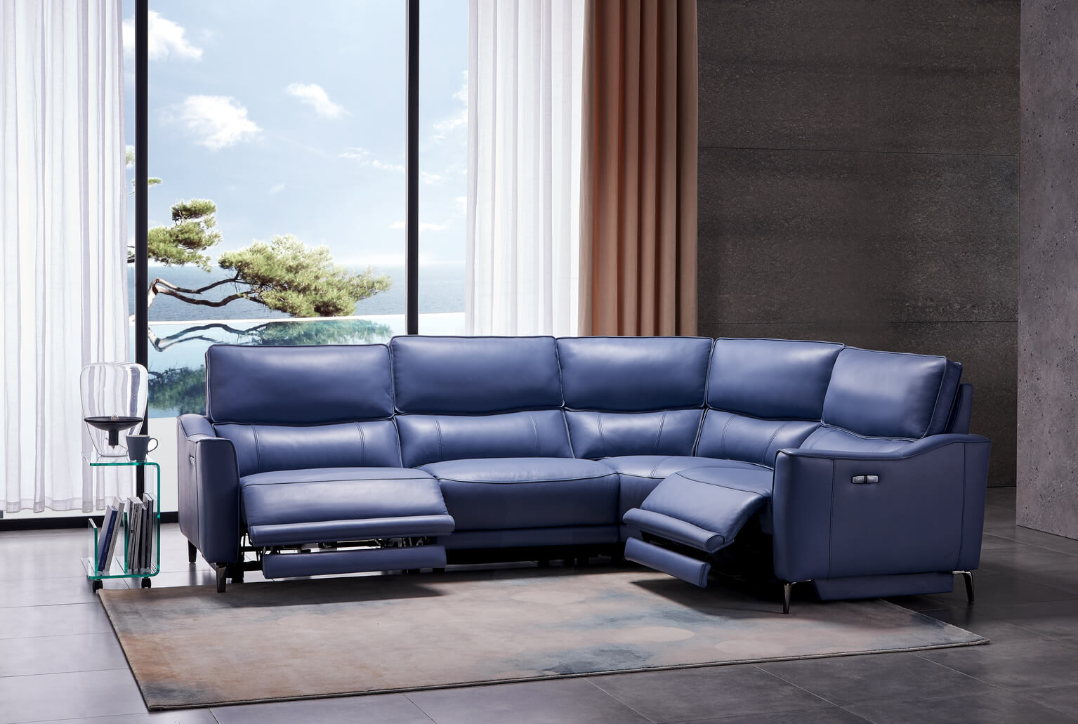 power reclining sectional with chaise lounge