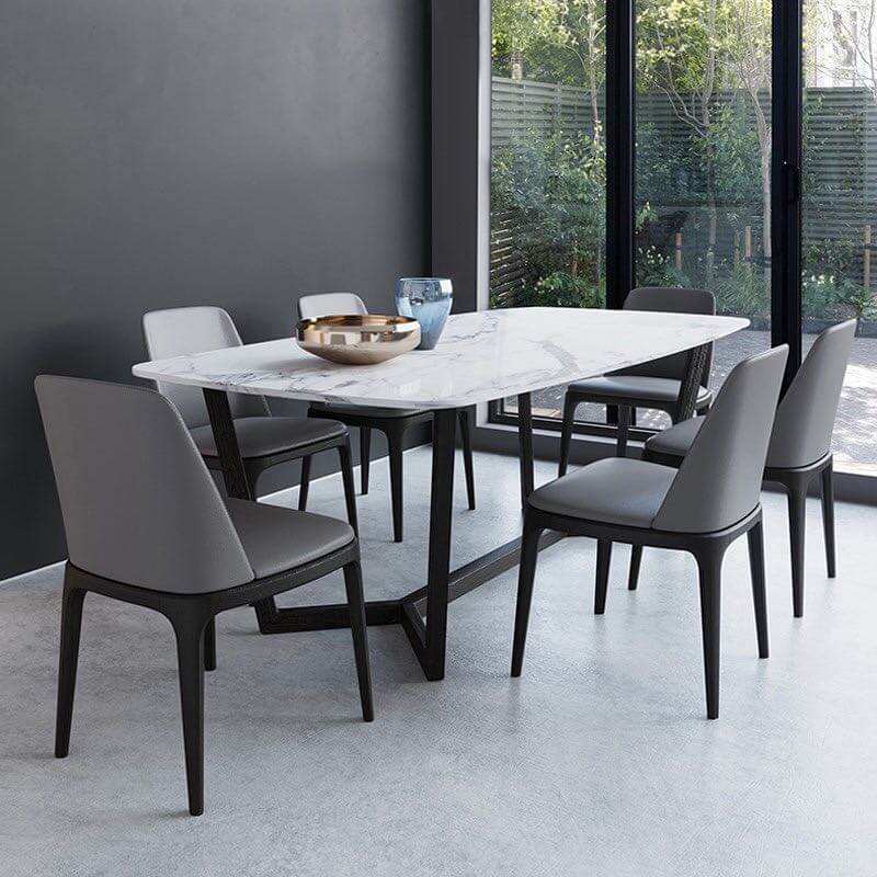 dining room table leather chairs