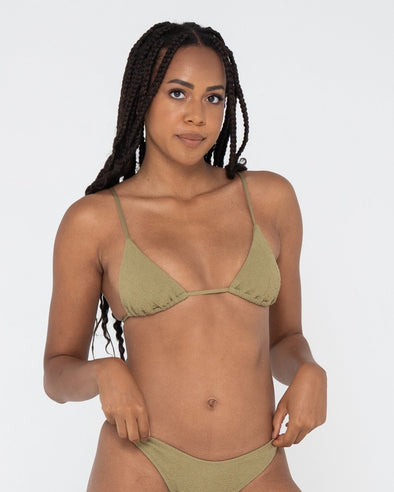 Rusty USA Sandalwood Slick Triangle Bikini Top - Black FRESH MINT - Rusty  Surfboards