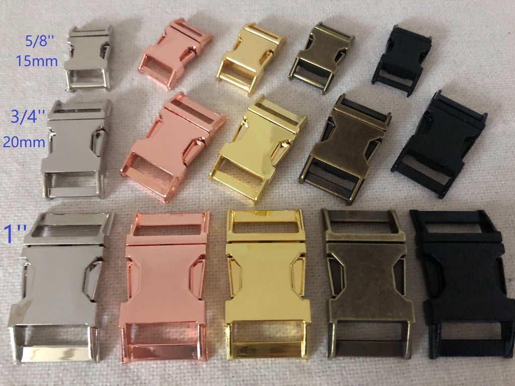 5/8 Inch Gunmetal Aluminum Side Release Buckles