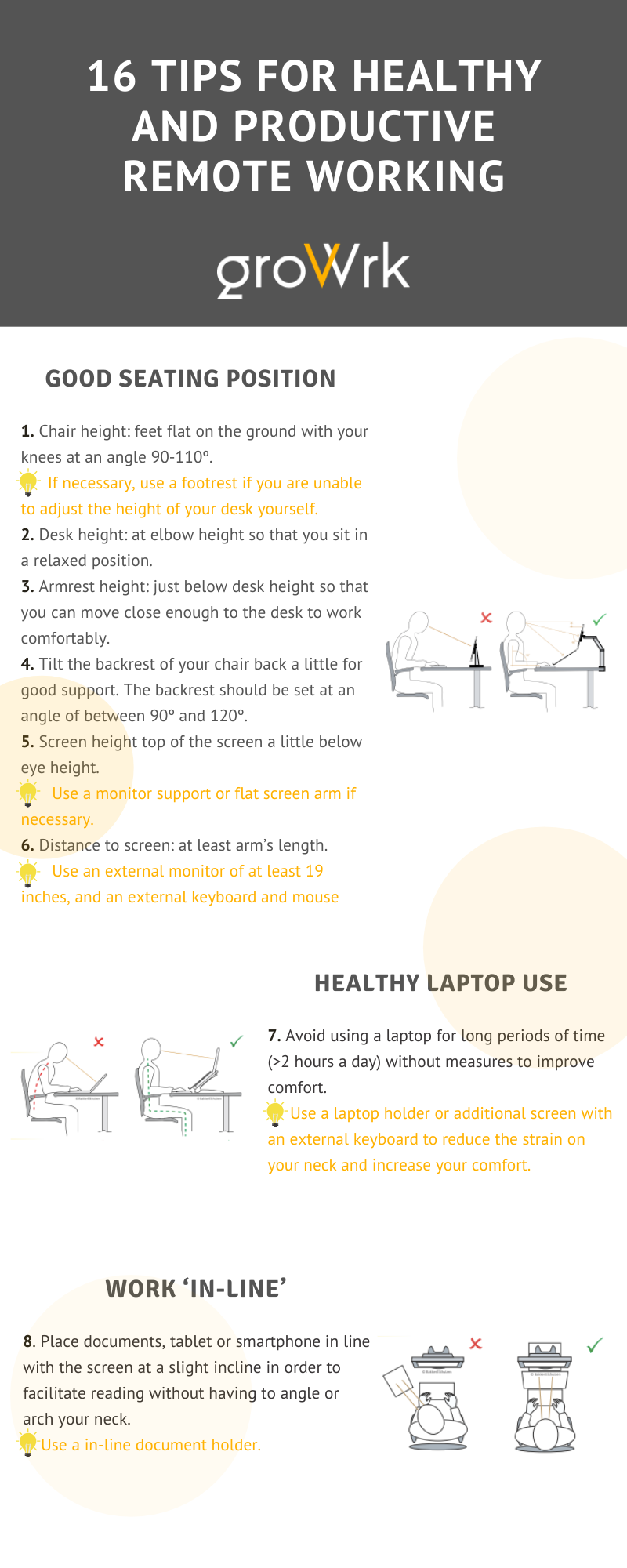 16 Tips for Healthy and Productive Remote Working - Infographic