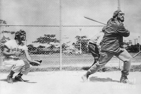 Fidel Castro playing baseball