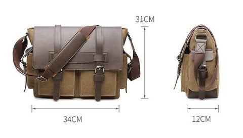 vintage messenger bags khaki size and dimensions