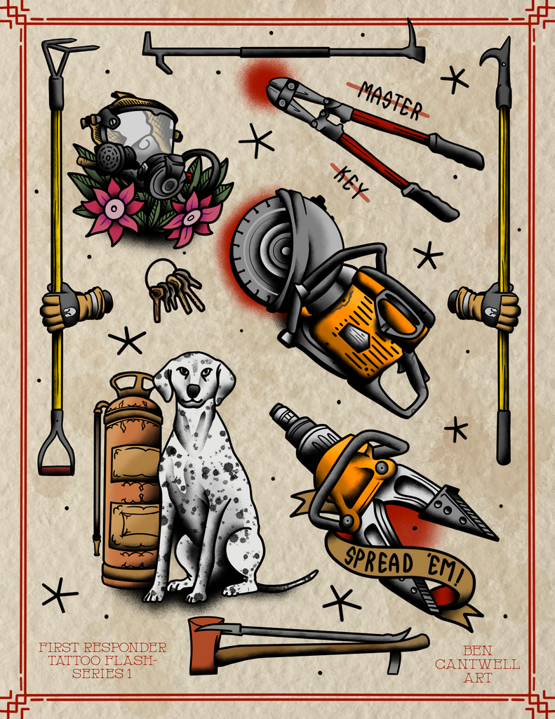 Firefighter Tattoo Posters for Sale  Redbubble