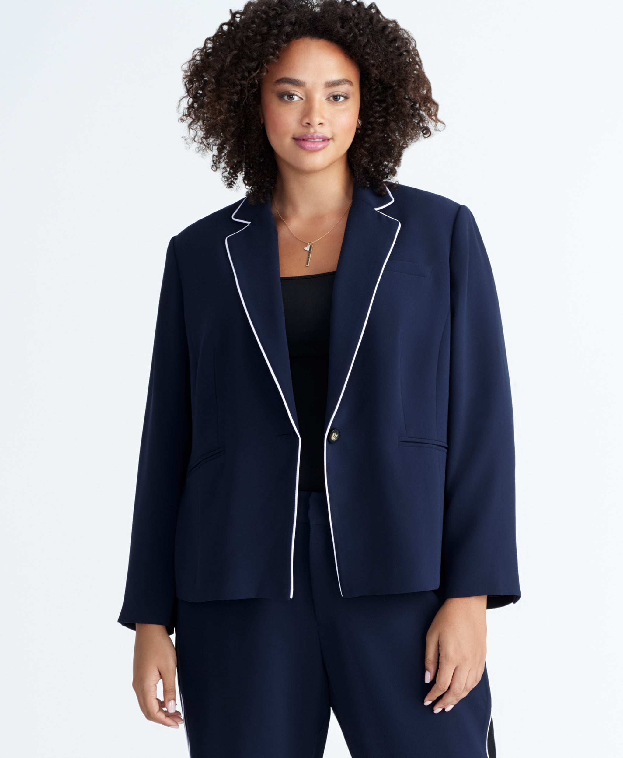 Halo Piped Blazer – Rachel Roy