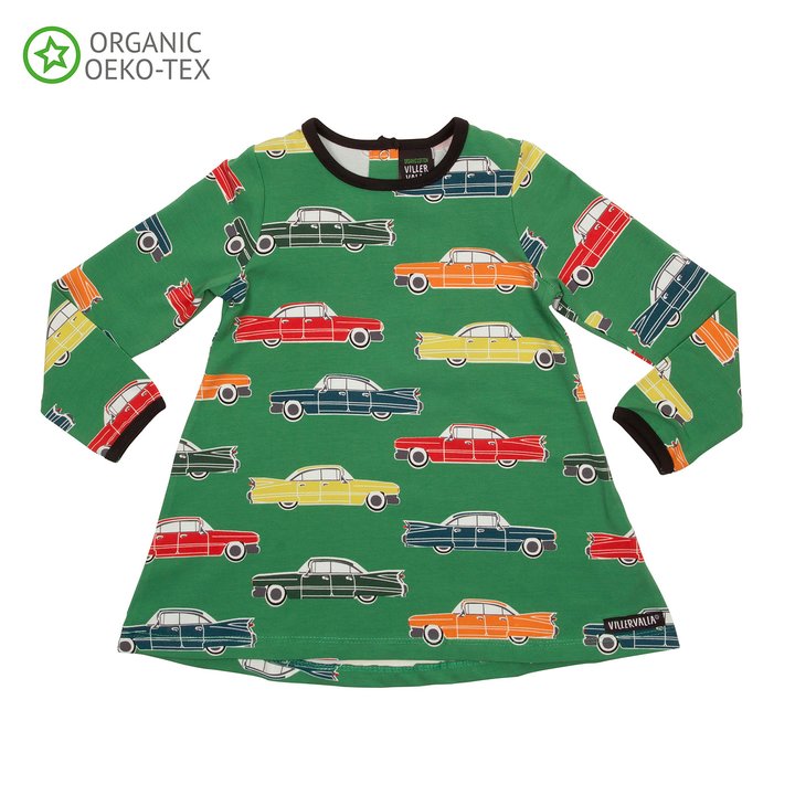 Villervalla Retro Car Tunic Pine Green