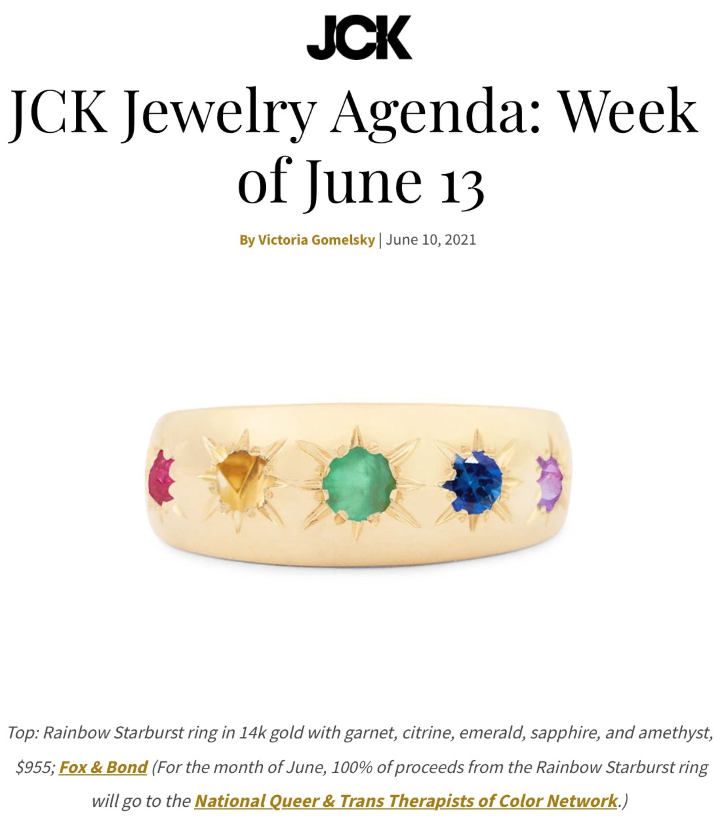 archief verrader Schrijfmachine JCK: Jewelry Agenda: Week of June 13