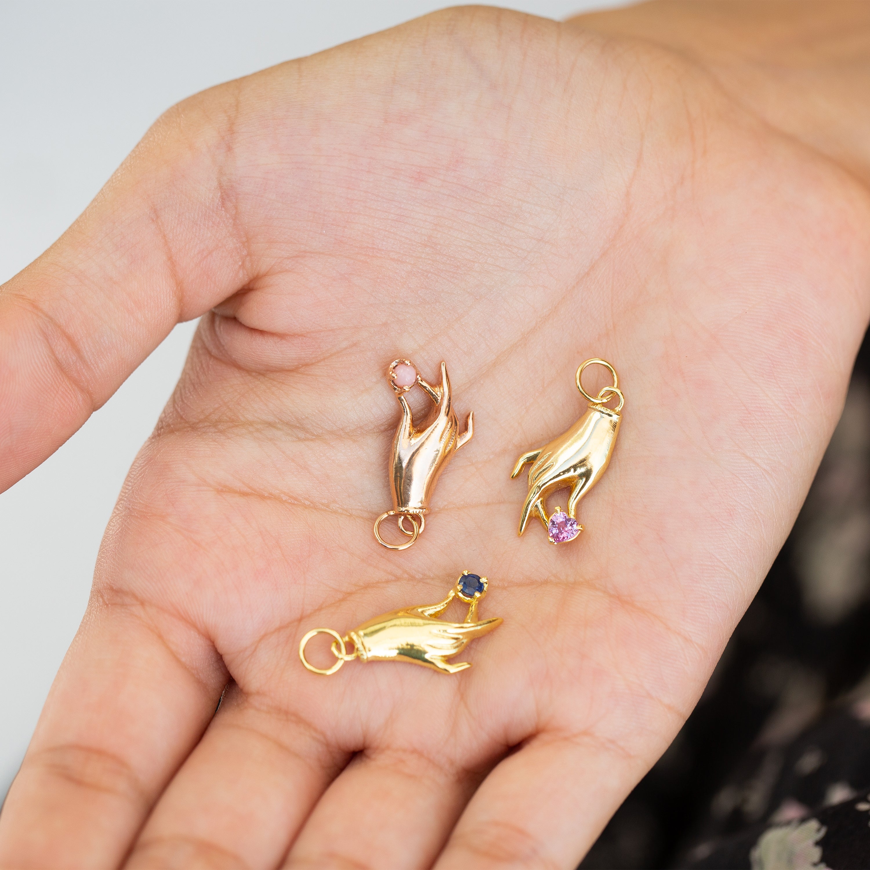 The F&B White Gold Birthstone Hand Charm