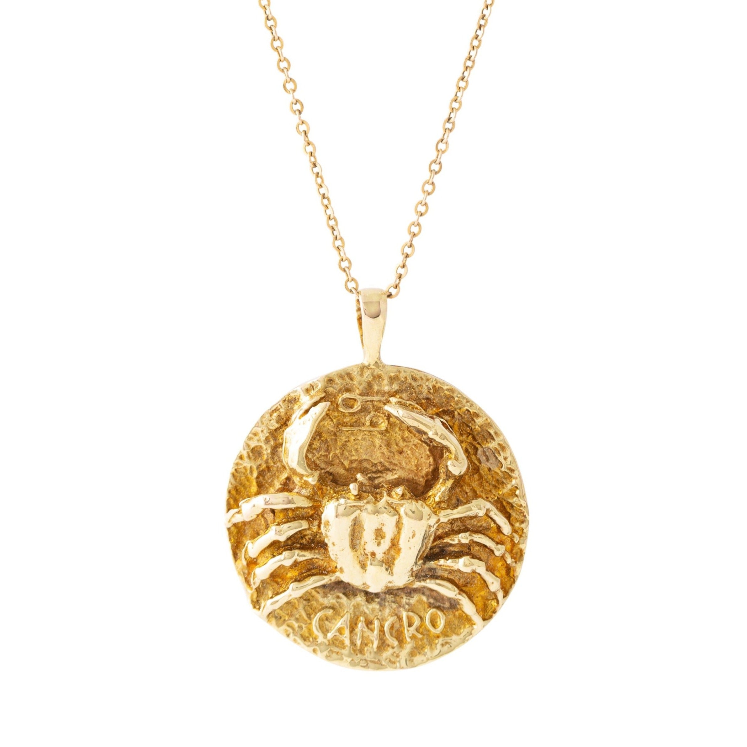 zodiac necklace gold cancer