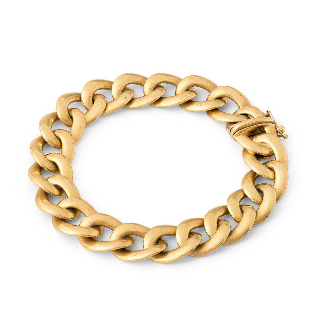 Vintage Italian Curb Link 14k Gold Bracelet