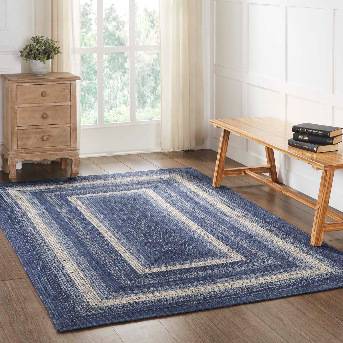 Great Falls Blue Jute Rug Oval 24x36