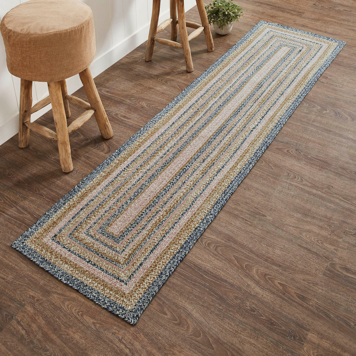 Large Floral Vine Braided Jute Rug