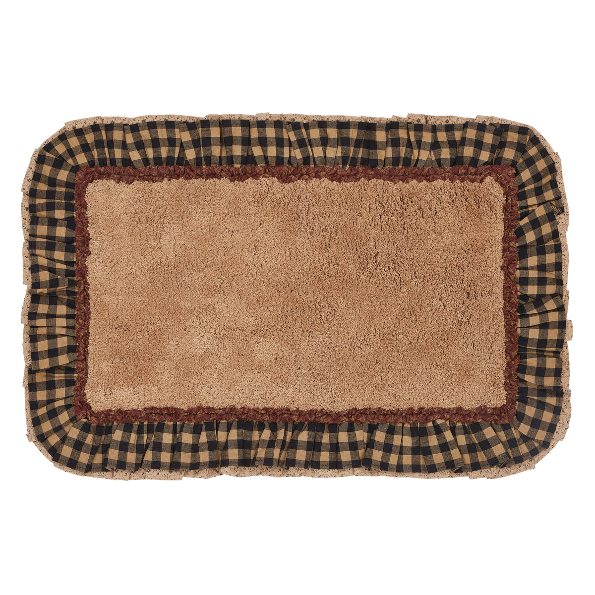 Burlap Natural w/ Black Check Bathmat 27x48