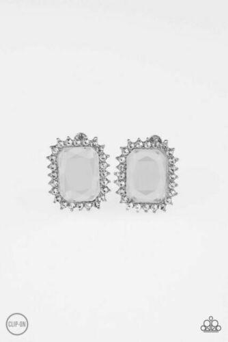 Paparazzi Insta Famous White Clip-On Earrings