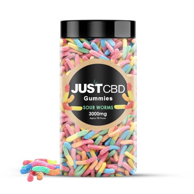 JUST CBD GUMMY SOUR WORMS - 3000MG