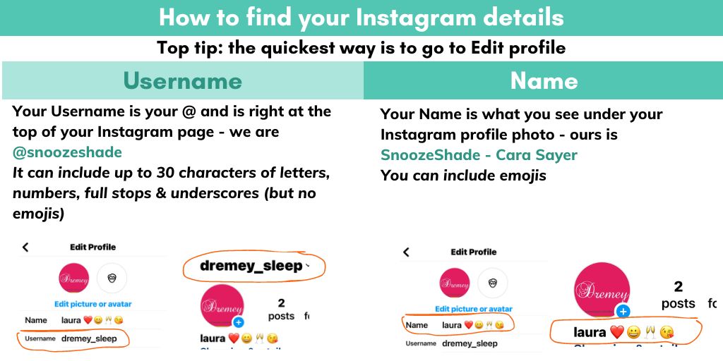 How to find Instagram Name and UserName