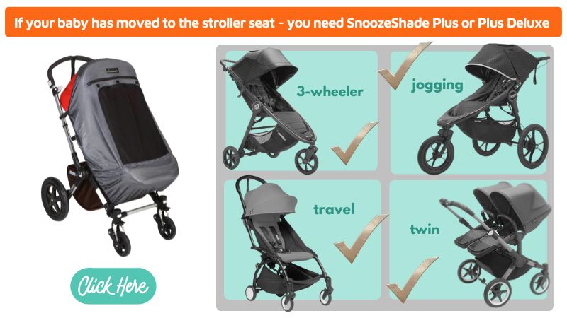 SnoozeShade Plus and Plus Deluxe buggy and stroller sunshades