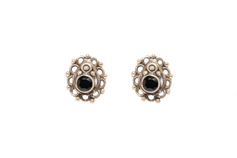 Silver Stud Earrings - Ethnic Jewelry - South Asian Fashion