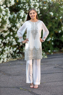 white chiffon salwar kameez