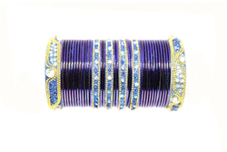Blue And Purple Metal Bangles - Trendz & Traditionz Boutique