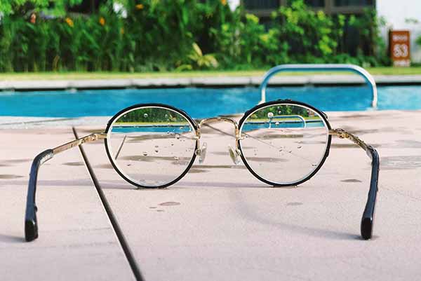 Glasses by the pool