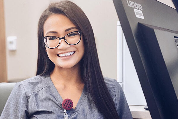 Diamond face woman wearing cat eye glasses