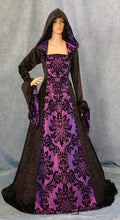 Load image into Gallery viewer, Gothic Dress Medieval Dress Renaissance Dress Hooded Gown Scottish Widow Hood Pagan Gown