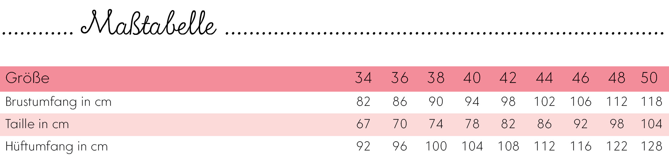 Konfetti_bjork_Maßtabelle