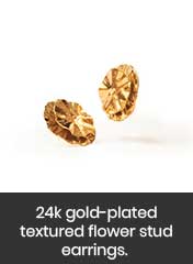 24k gold plated textured stud earrings, handmade in Honduras